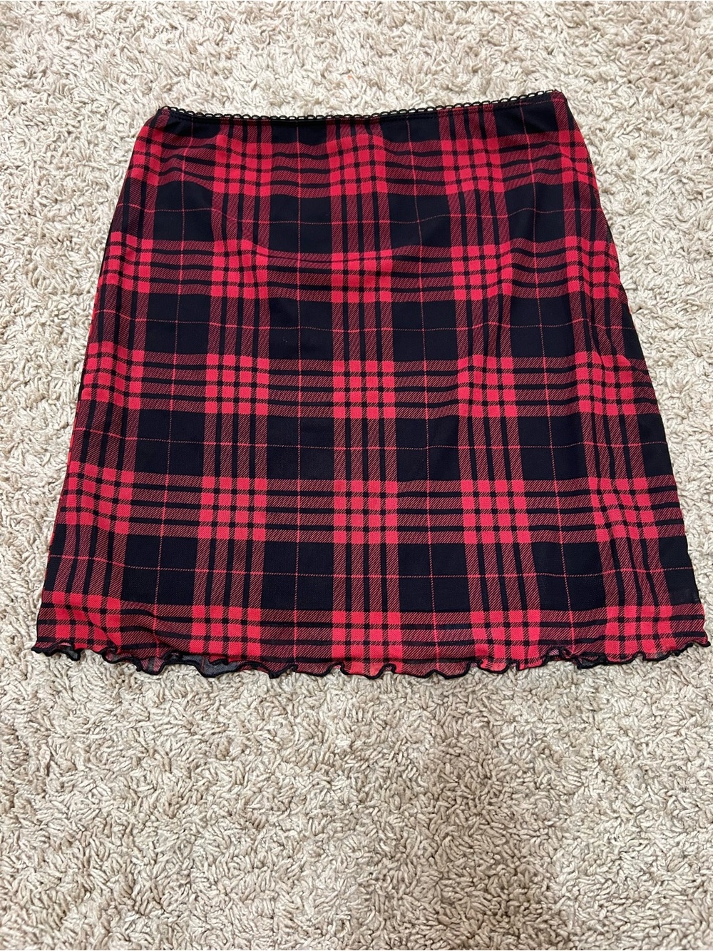 Lily rose black and red plaid skirt